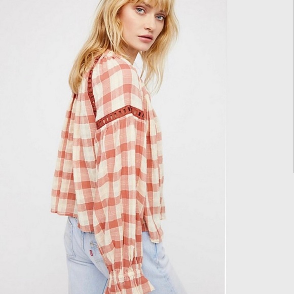 Free People Checkered Honey Grove Top - Picture 2 of 5